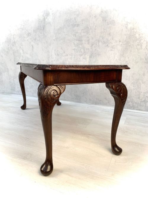 FINE QUALITY BURR WALNUT COFFEE TABLE QUEEN ANNE STYLE - ADDITIONAL PHOTO 1