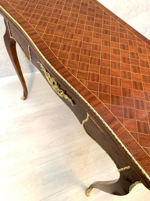 ANTIQUE FRENCH LOUIS XV STYLE KINGWOOD TABLE PARQUETRY INLAY - ADDITIONAL PHOTO 7