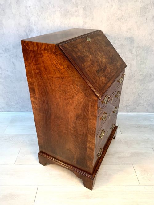ANTIQUE GEORGIAN STYLE BURR WALNUT WRITING BUREAU - ADDITIONAL PHOTO 19