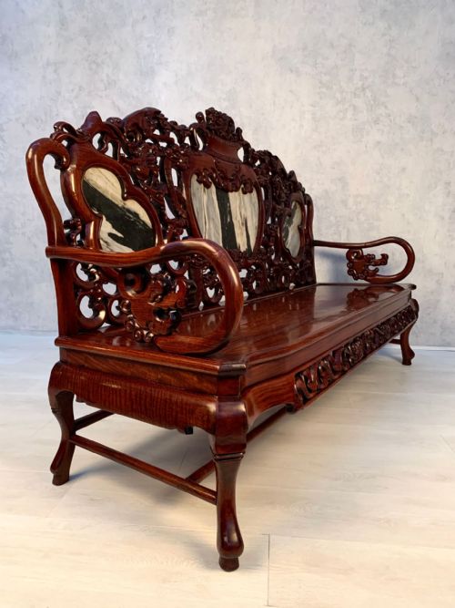 MAGNIFICENT EARLY 20TH CENTURY CHINESE MAHOGANY BENCH - ADDITIONAL PHOTO 25