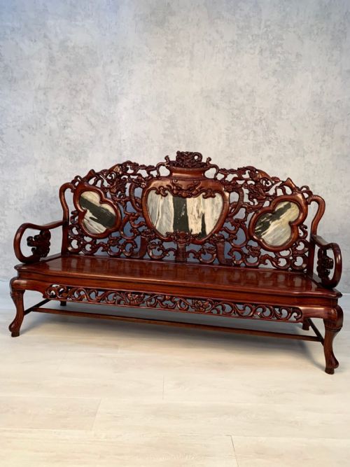 MAGNIFICENT EARLY 20TH CENTURY CHINESE MAHOGANY BENCH - ADDITIONAL PHOTO 29