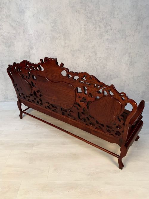 MAGNIFICENT EARLY 20TH CENTURY CHINESE MAHOGANY BENCH - ADDITIONAL PHOTO 2