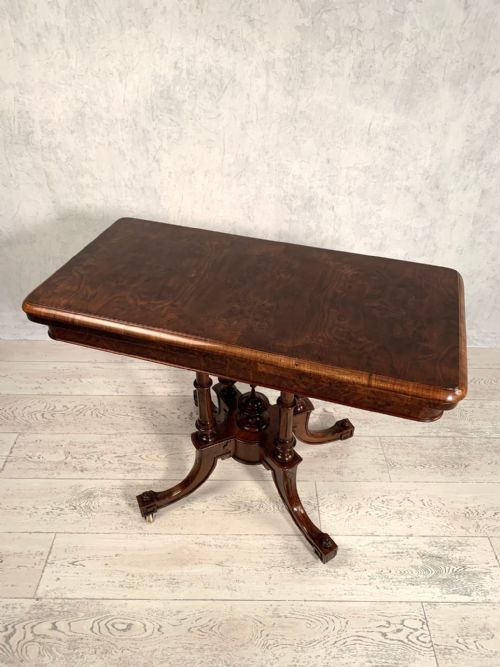 BEAUTIFUL VICTORIAN BURR WALNUT CARD TABLE - ADDITIONAL PHOTO 3
