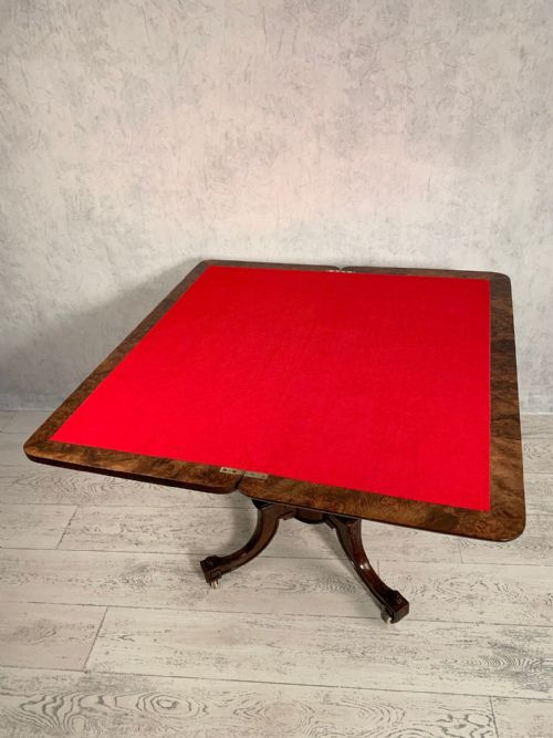 BEAUTIFUL VICTORIAN BURR WALNUT CARD TABLE - ADDITIONAL PHOTO 6