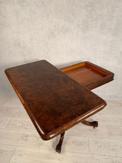 BEAUTIFUL VICTORIAN BURR WALNUT CARD TABLE - ADDITIONAL PHOTO 7