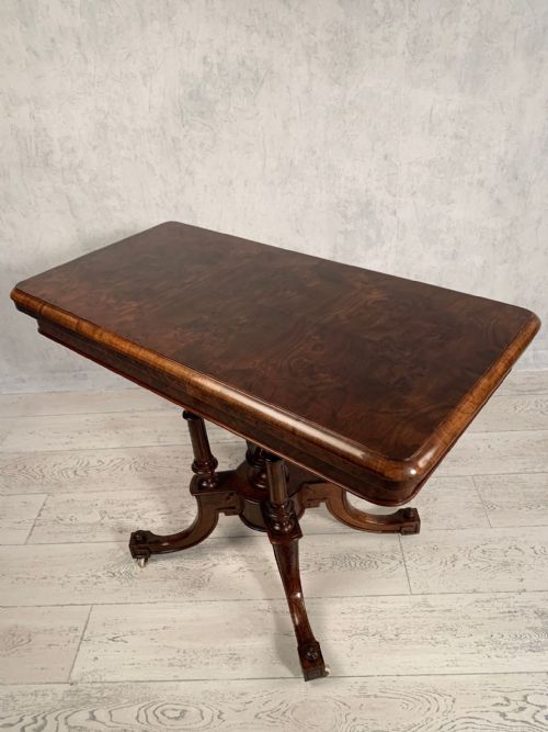 BEAUTIFUL VICTORIAN BURR WALNUT CARD TABLE - ADDITIONAL PHOTO 10