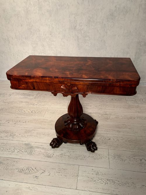 william iv rosewood card table - CATEGORY: ANTIQUE TABLES - DATED 19TH CENTURY