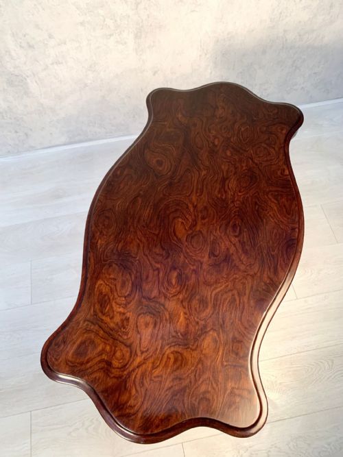 VICTORIAN BURR WALNUT CARVED OCCASIONALSIDE TABLE - ADDITIONAL PHOTO 3