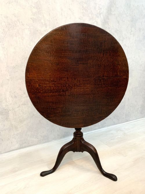 george iii oak tilt top occasional table - CATEGORY: ANTIQUE TABLES - DATED GEORGIAN
