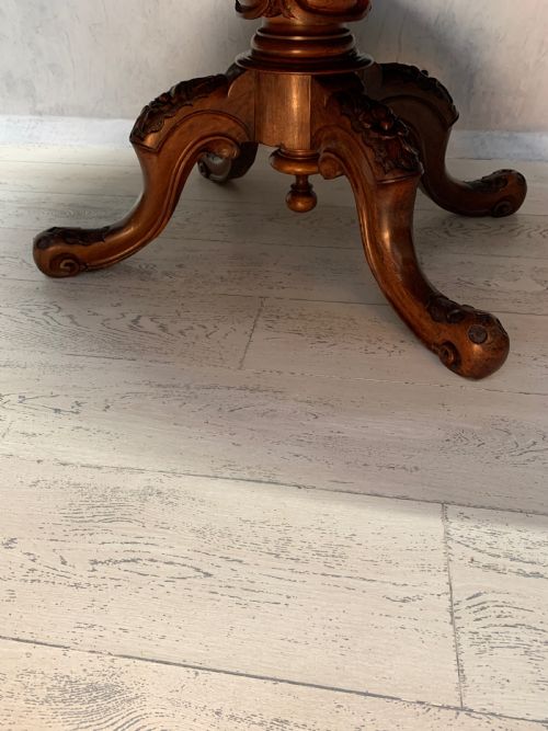 VICTORIAN BURR WALNUT OVAL COFFEE TABLE - ADDITIONAL PHOTO 3