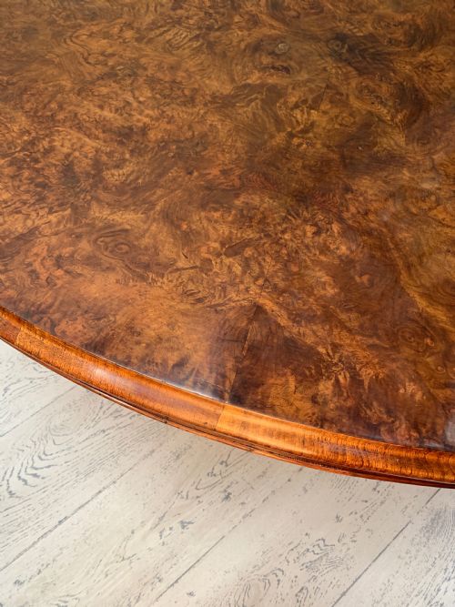 VICTORIAN BURR WALNUT OVAL COFFEE TABLE - ADDITIONAL PHOTO 4