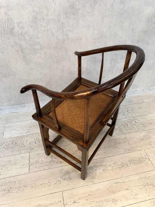 PROVINCIAL CHINESE ELM HORSESHOE BACK ARMCHAIR - ADDITIONAL PHOTO 17