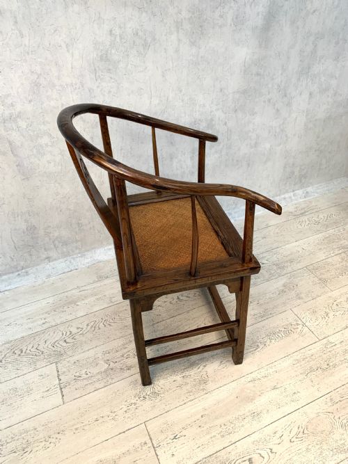 PROVINCIAL CHINESE ELM HORSESHOE BACK ARMCHAIR - ADDITIONAL PHOTO 19