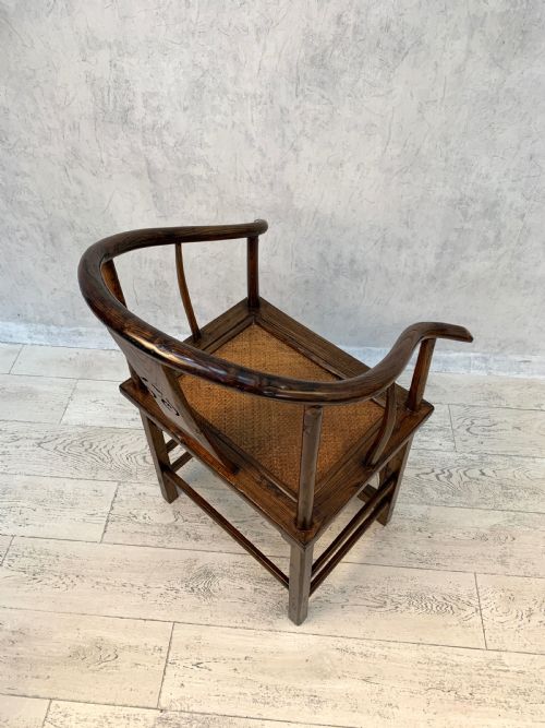 PROVINCIAL CHINESE ELM HORSESHOE BACK ARMCHAIR - ADDITIONAL PHOTO 20
