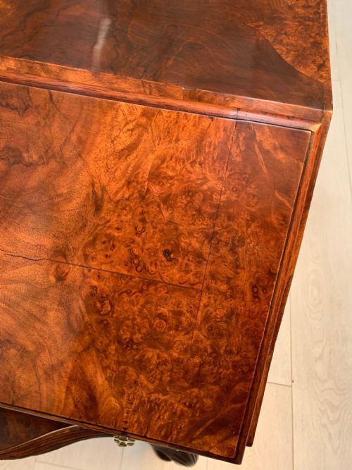 QUEEN ANNE STYLE BURR WALNUT BUREAU CIRCA 1910 - ADDITIONAL PHOTO 10