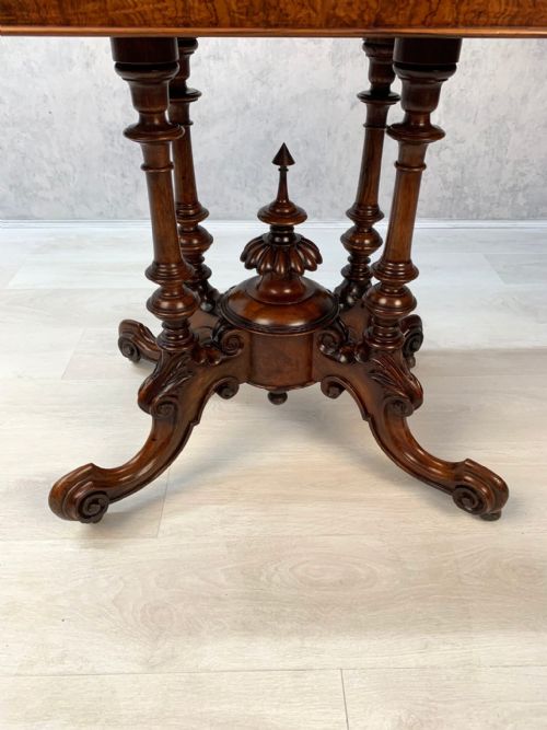 LATE VICTORIAN BURR WALNUT CARD TABLE - ADDITIONAL PHOTO 1