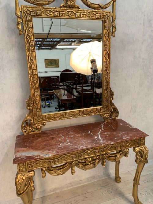EMPIRESTYLE GILT WOOD CONSOLE TABLE MIRROR - ADDITIONAL PHOTO 4