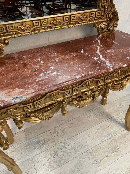 EMPIRESTYLE GILT WOOD CONSOLE TABLE MIRROR - ADDITIONAL PHOTO 5