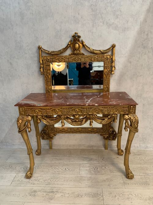 EMPIRESTYLE GILT WOOD CONSOLE TABLE MIRROR - ADDITIONAL PHOTO 1