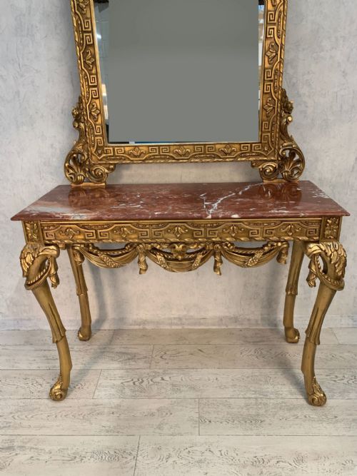 EMPIRESTYLE GILT WOOD CONSOLE TABLE MIRROR - ADDITIONAL PHOTO 6