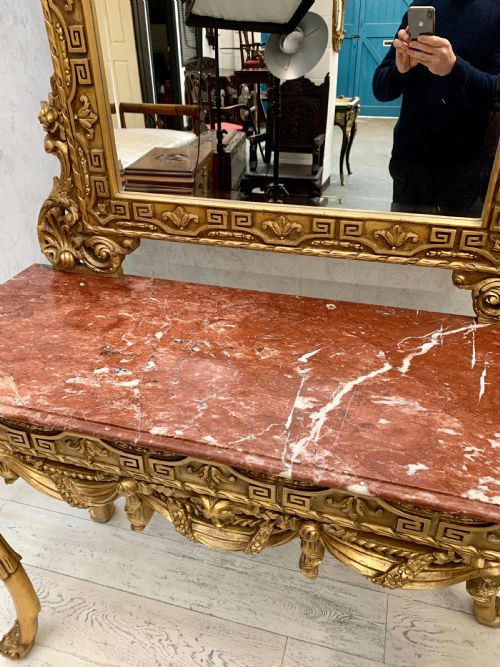 EMPIRESTYLE GILT WOOD CONSOLE TABLE MIRROR - ADDITIONAL PHOTO 7