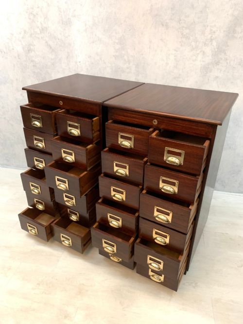 SET OF 2 BANKERS HABERDASHERY FILING CABINET DRAWERS - ADDITIONAL PHOTO 4