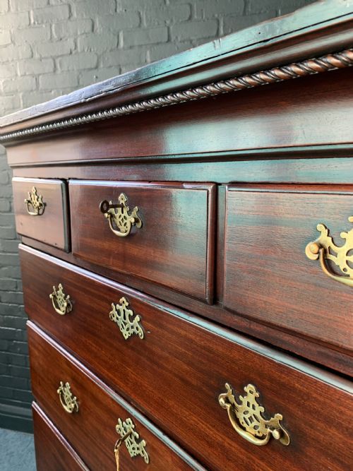 GEORGE III MAHOGANY CHEST ON STAND - ADDITIONAL PHOTO 7