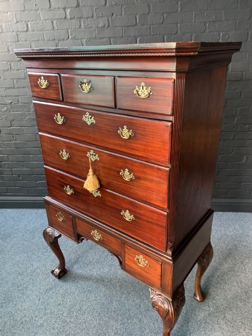 GEORGE III MAHOGANY CHEST ON STAND - ADDITIONAL PHOTO 8