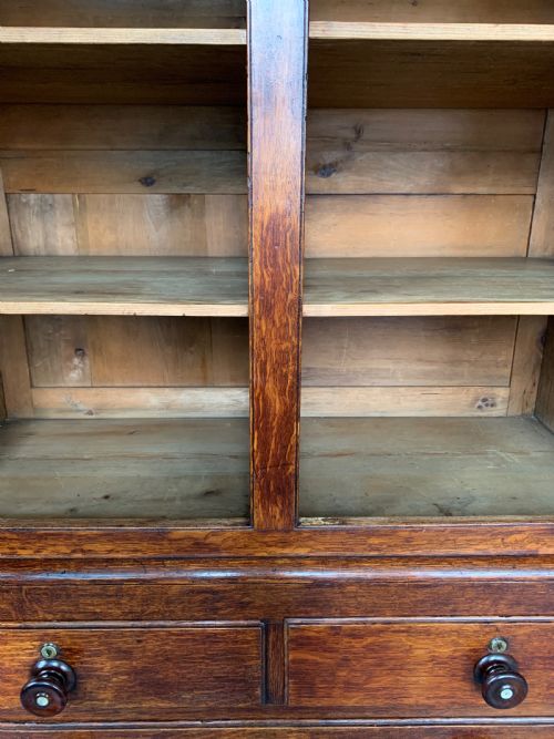 NINETEENTH CENTURY LINE INLAID OAK AND ROSEWOOD CROSSBANDED LINEN PRESS - ADDITIONAL PHOTO 22