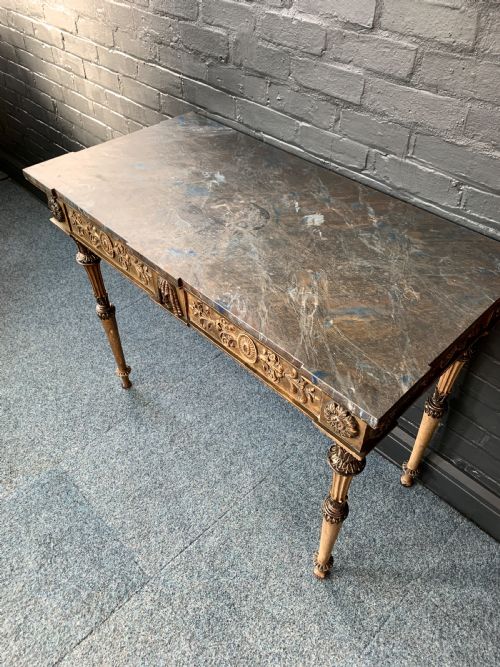 ANTIQUE GILT WOOD CONSOLE TABLE - ADDITIONAL PHOTO 1
