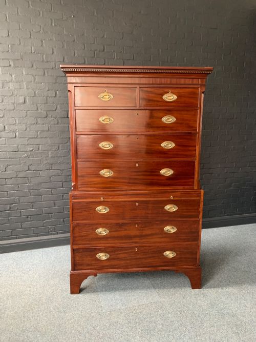 GEORGE III MAHOGANY CHEST ON CHEST - ADDITIONAL PHOTO 4