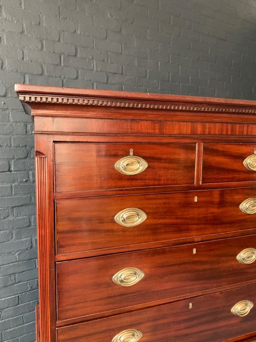 GEORGE III MAHOGANY CHEST ON CHEST - ADDITIONAL PHOTO 8