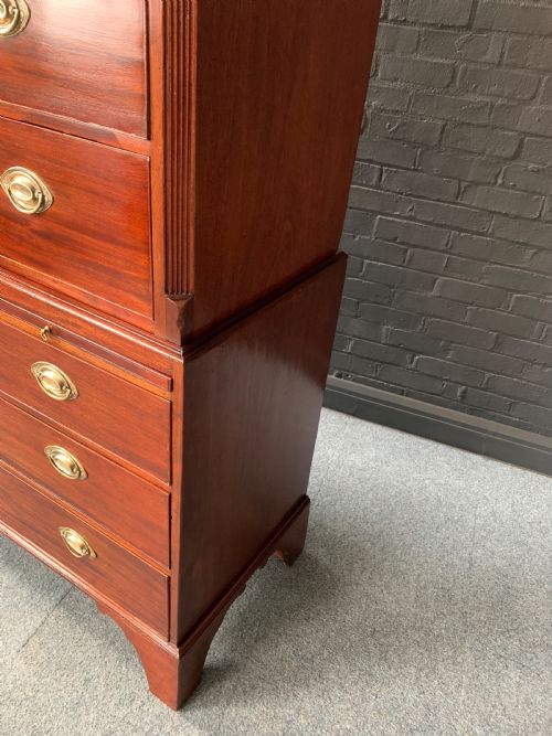 GEORGE III MAHOGANY CHEST ON CHEST - ADDITIONAL PHOTO 9