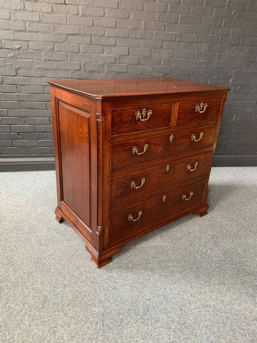 FINE QUALITY GEORGE III OAK CHEST OF DRAWERS - ADDITIONAL PHOTO 9