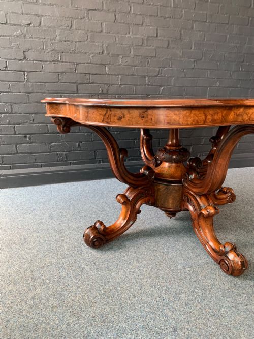VICTORIAN BURR WALNUT CENTER TABLE - ADDITIONAL PHOTO 2