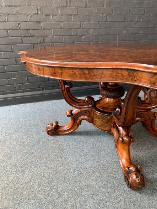 VICTORIAN BURR WALNUT CENTER TABLE - ADDITIONAL PHOTO 11