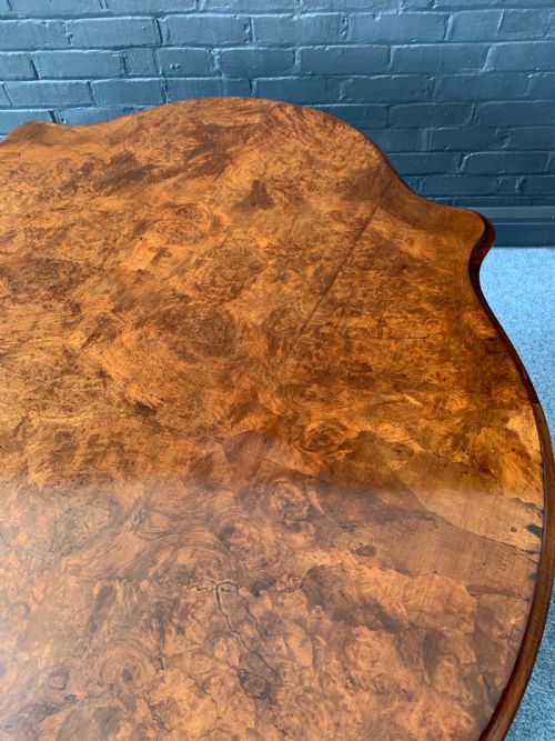 VICTORIAN BURR WALNUT CENTER TABLE - ADDITIONAL PHOTO 15