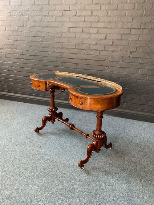 ANTIQUE VICTORIAN BURR WALNUT WRITING TABLE - ADDITIONAL PHOTO 25