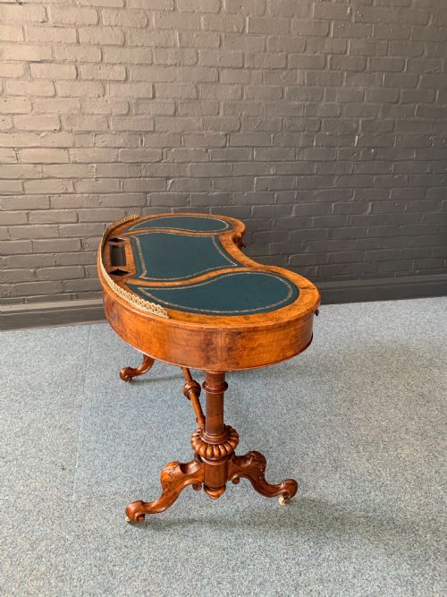 ANTIQUE VICTORIAN BURR WALNUT WRITING TABLE - ADDITIONAL PHOTO 29