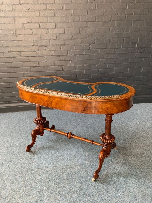 ANTIQUE VICTORIAN BURR WALNUT WRITING TABLE - ADDITIONAL PHOTO 30