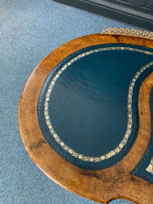 ANTIQUE VICTORIAN BURR WALNUT WRITING TABLE - ADDITIONAL PHOTO 5