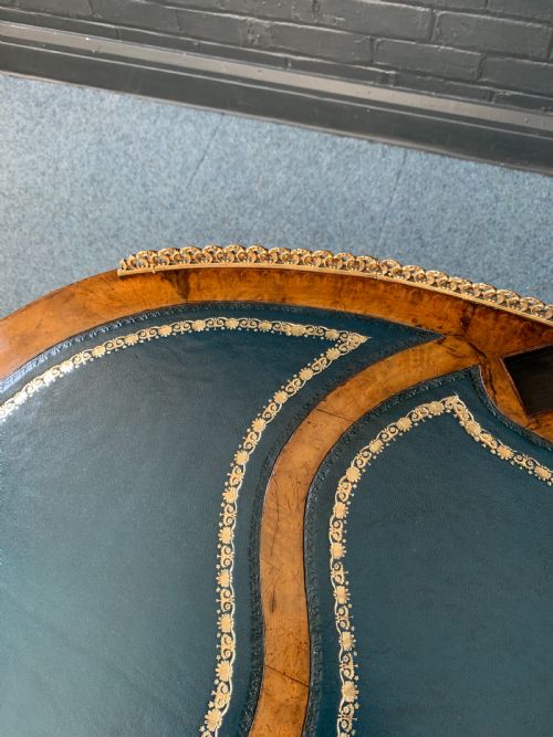 ANTIQUE VICTORIAN BURR WALNUT WRITING TABLE - ADDITIONAL PHOTO 6