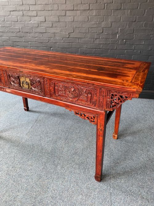 CHINESE RED LACQUERED ALTAR TABLE - ADDITIONAL PHOTO 2