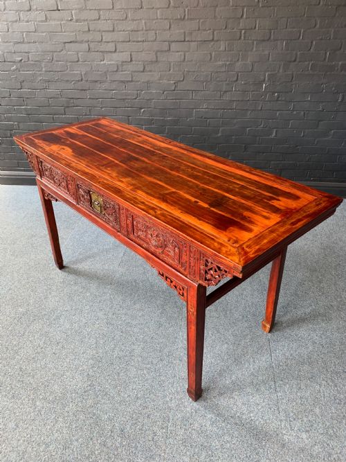 CHINESE RED LACQUERED ALTAR TABLE - ADDITIONAL PHOTO 5