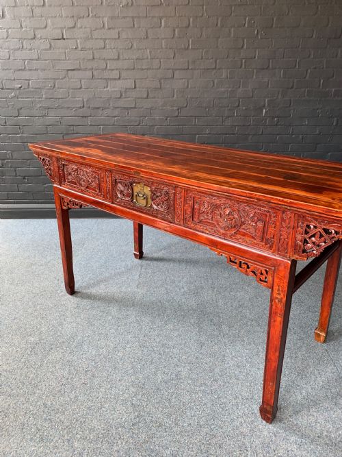 CHINESE RED LACQUERED ALTAR TABLE - ADDITIONAL PHOTO 6