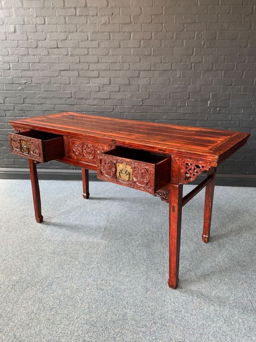 CHINESE RED LACQUERED ALTAR TABLE - ADDITIONAL PHOTO 11
