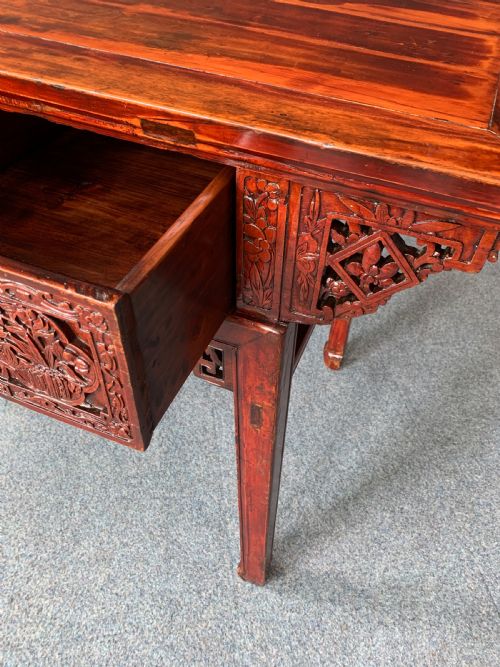 CHINESE RED LACQUERED ALTAR TABLE - ADDITIONAL PHOTO 12