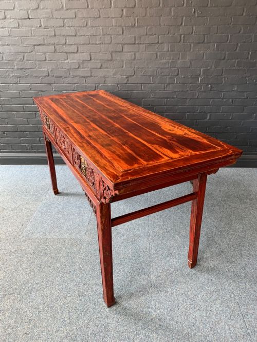 CHINESE RED LACQUERED ALTAR TABLE - ADDITIONAL PHOTO 13