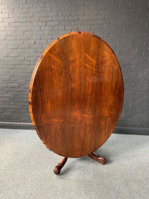 VICTORIAN ROSEWOOD OVAL TILT TOP CENTER TABLE - ADDITIONAL PHOTO 1
