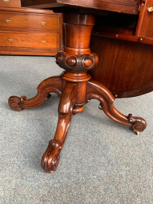 VICTORIAN ROSEWOOD OVAL TILT TOP CENTER TABLE - ADDITIONAL PHOTO 3